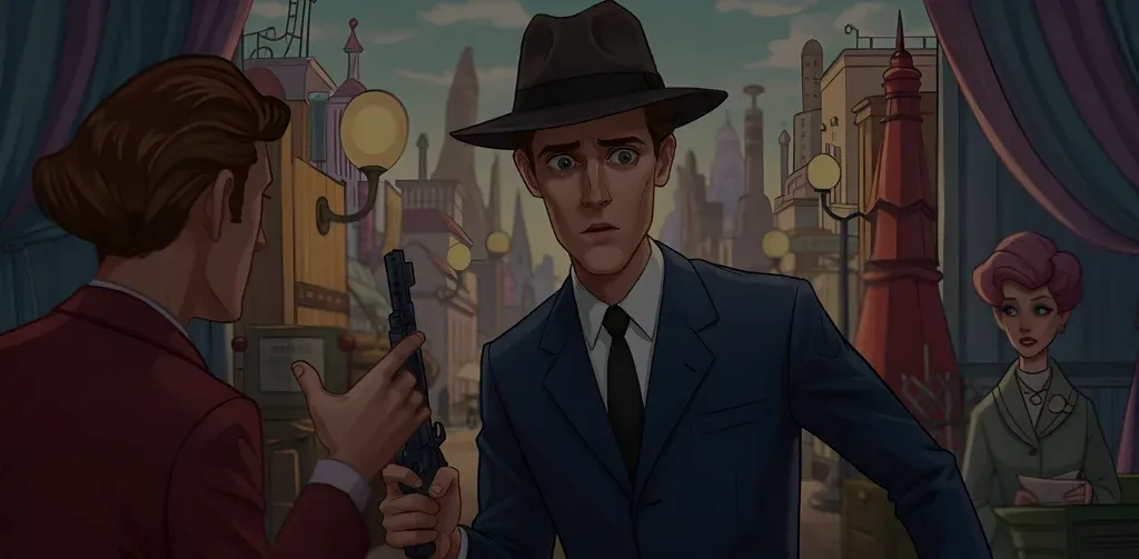 Spyfall game background showing players in a mysterious setting